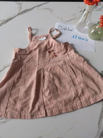 Robe salopette obaibi bébé fille de 9 a 12 mois