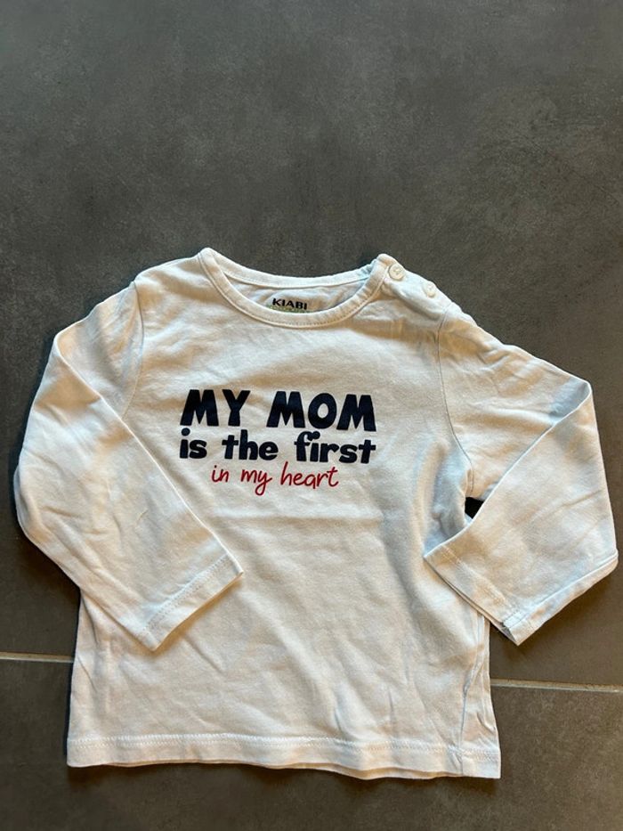 Lot de 2 tee shirts manches longues 9 mois - photo numéro 2