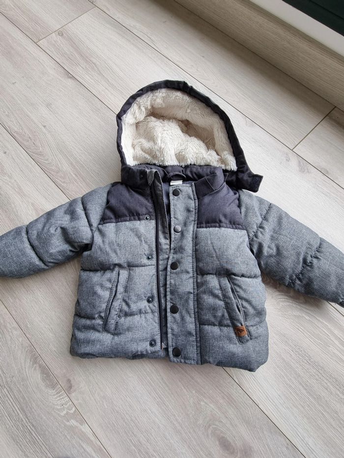 Beau Manteau doublé très chaud 6 mois H&M Gris chiné