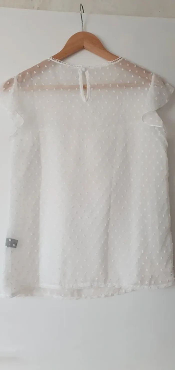 Blouse en tulle doublure manche papillon - photo numéro 4