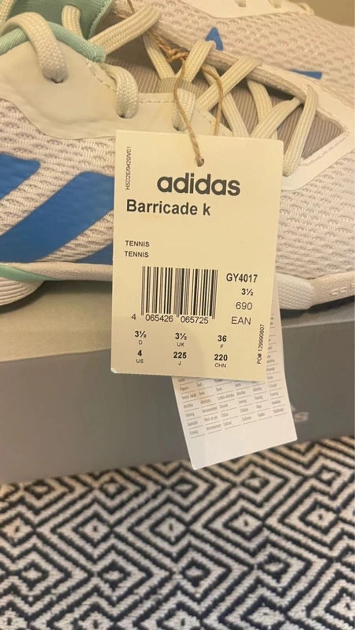 Adidas Barricade K junior Chaussures de Tennis taille 36 Mixte - photo numéro 9