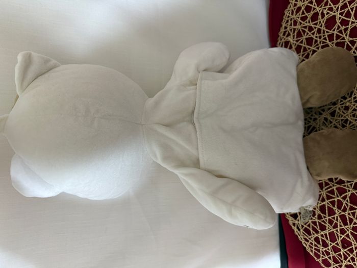 Doudou Chat Blanc Marron Rayé Cocard P’tit Miaou MOTS D’ENFANTS range pyjama - photo numéro 3