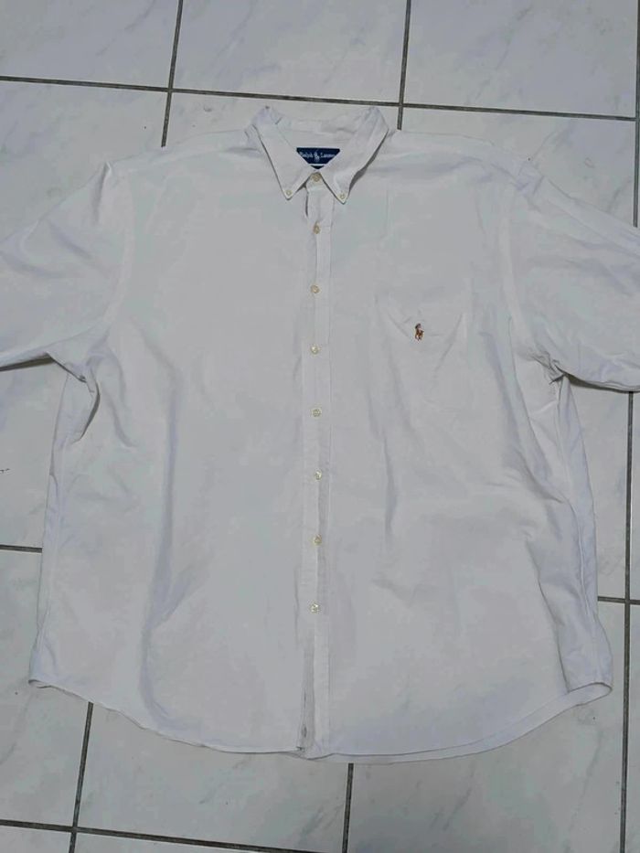 Chemise Ralph Lauren XXL Big Vintage Blanc Logo Brodé – Élégance Intemporelle - photo numéro 2