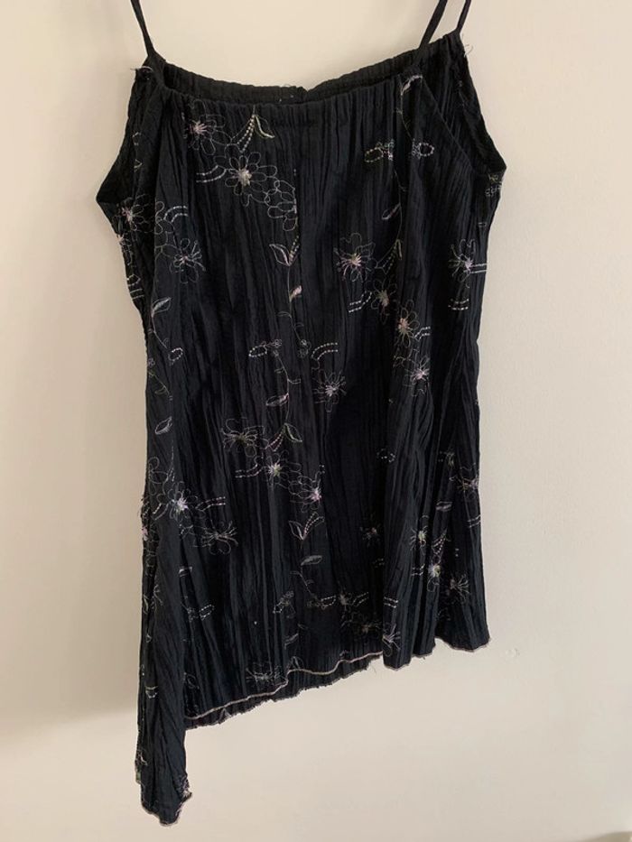 Tunique à fleurs brodées asymétrique TS - photo numéro 5
