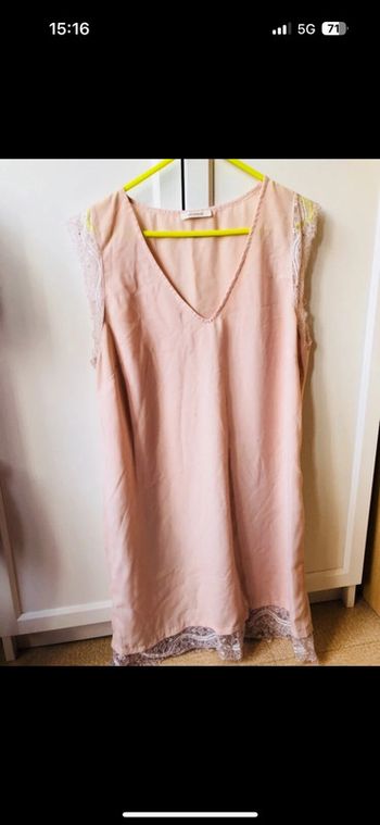 Robe tunique rose perle