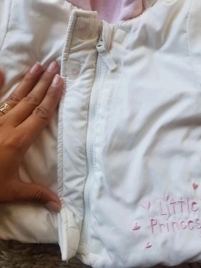 Manteau fille 3 mois Orchestra blanc et rose clair - photo numéro 3