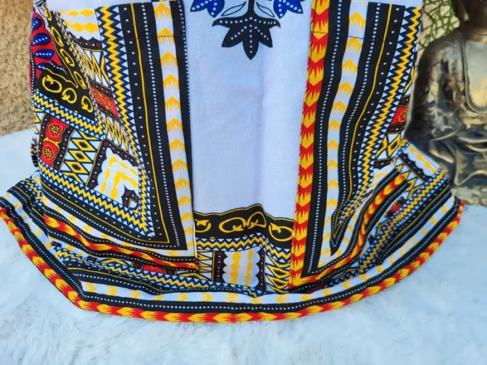 Haut dashiki traditionnel mixte blanc multicolore chunnuan taille unique - photo numéro 4