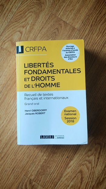 Libertés fondamentales et droits de l'homme 2018 - CRFPA