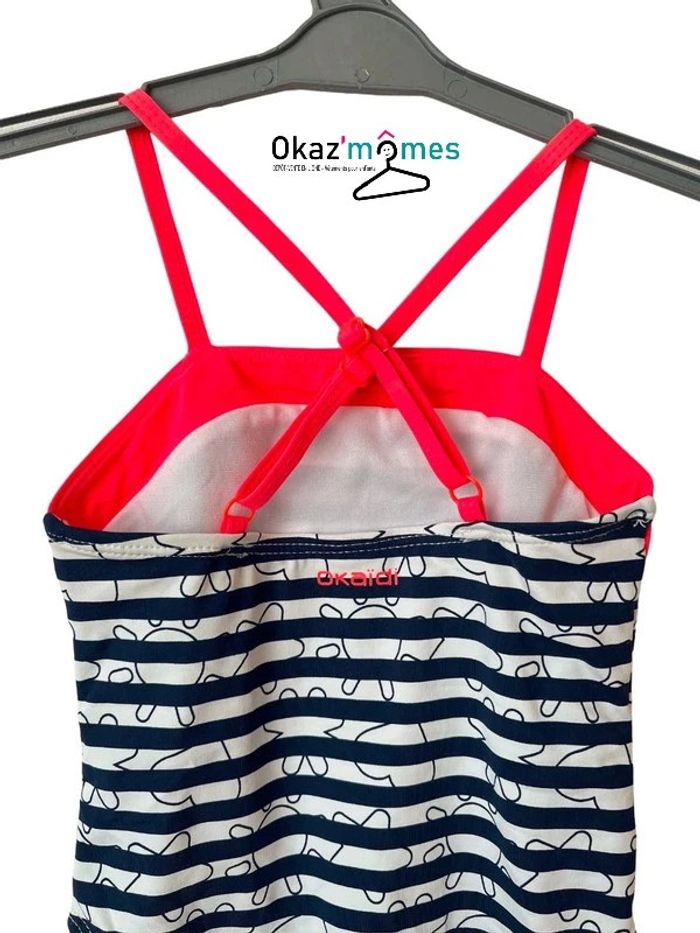 Maillot de bain fille rayé bleu marine et blanc - Okaïdi 4 ans (104cm) - photo numéro 5