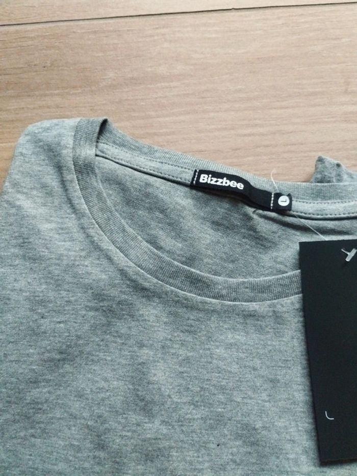 T-shirt chiné gris homme taille L Bizzbee neuf - photo numéro 2