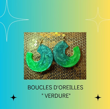 Boucles d'oreilles créoles "Verdure"