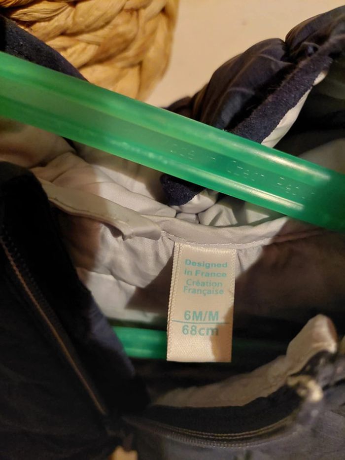 Doudoune bleue Obaibi taille 6 mois - photo numéro 4