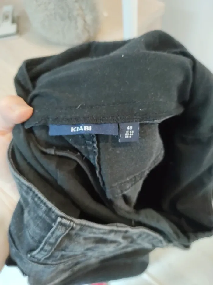 Pantalon jean noir grossesse maternité taille 40 kiabi - photo numéro 4