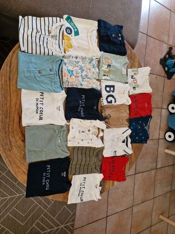 Lot 20 tee-shirts manches courtes 18 mois