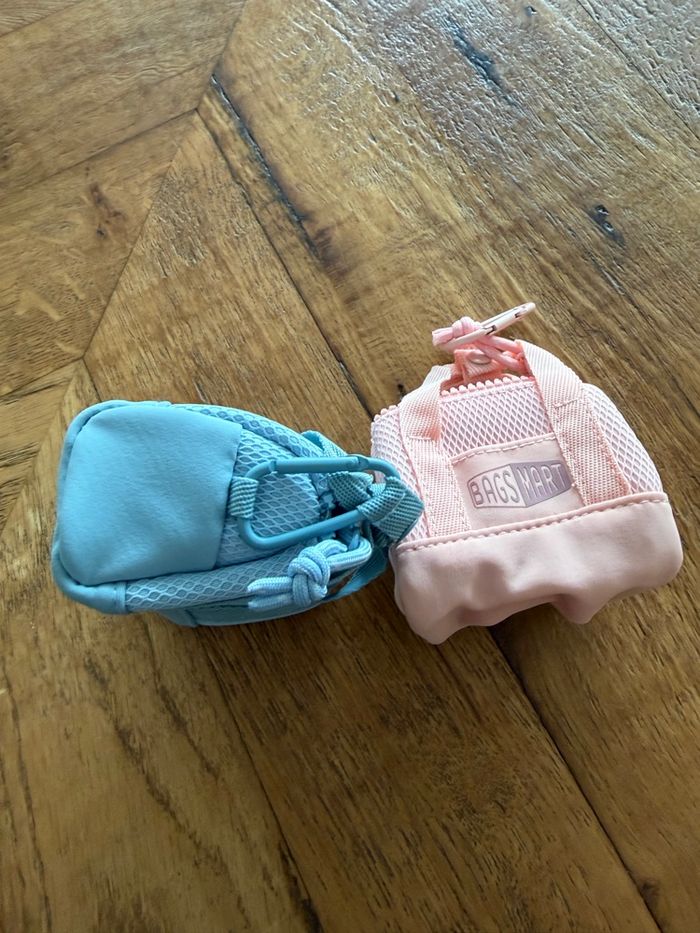 Lot 2 mini pochettes porte-monnaie Bagsmart rose et bleu - photo numéro 2