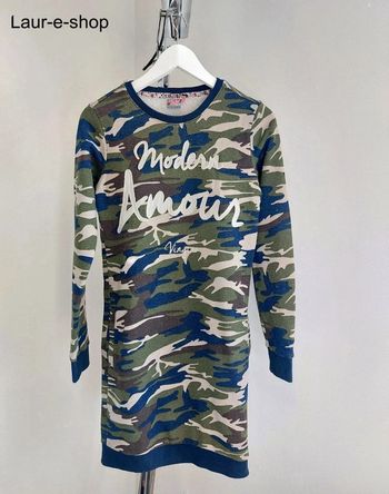 Robe pull manches longues imprimé camouflage 14 ans