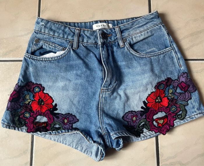 Short jean Sandro brodé