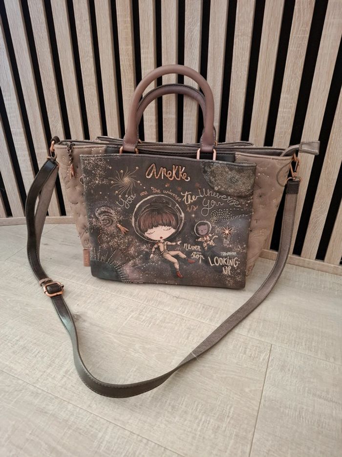 Sac à main et bandoulière Anekke marron theme espace lune spacial - photo numéro 13