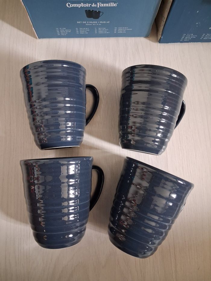 Lot de 4 mugs en porcelaine - photo numéro 2
