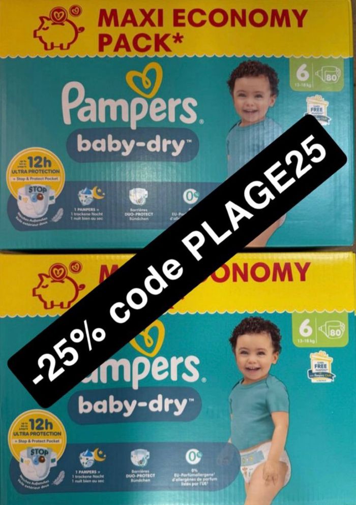 Deux cartons couche Pampers maxi economy taille 2 preuim