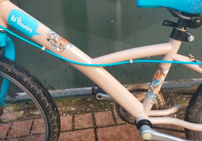 Vélo beige et bleu fille 20 pouces B'twin - photo numéro 5