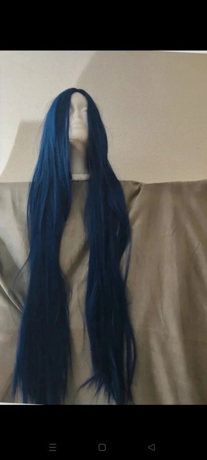 🎀 Promo 🎀 Perruque Naturelle Bleu Émeraude 1MÈTRE 🎀 - photo numéro 2