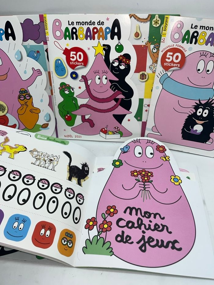 Lot de 5 magazines Livres d'activités Barbapapa gommettes stickers - photo numéro 3