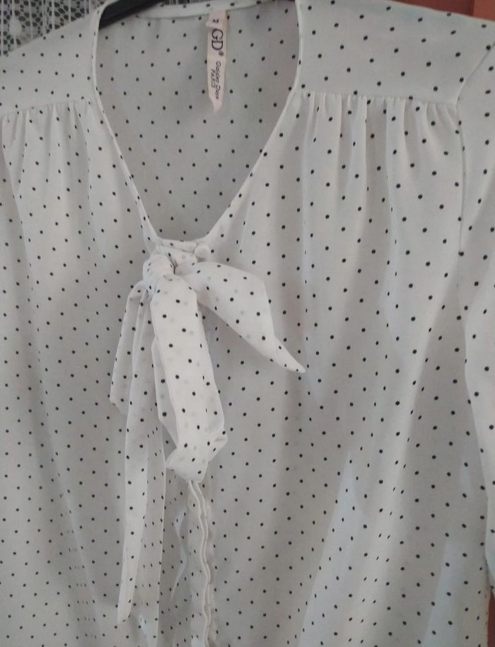 Blouse blanche manches longues femme taille 38 - photo numéro 3