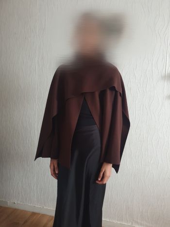 Veste-cape maron chic