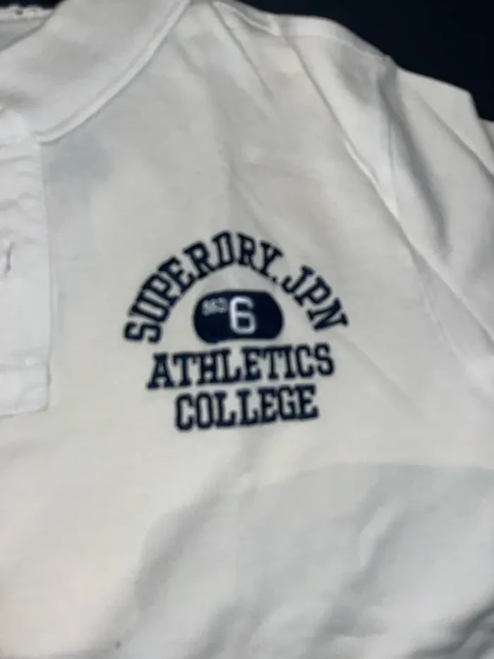 Polo blanc superdry taille M - photo numéro 2