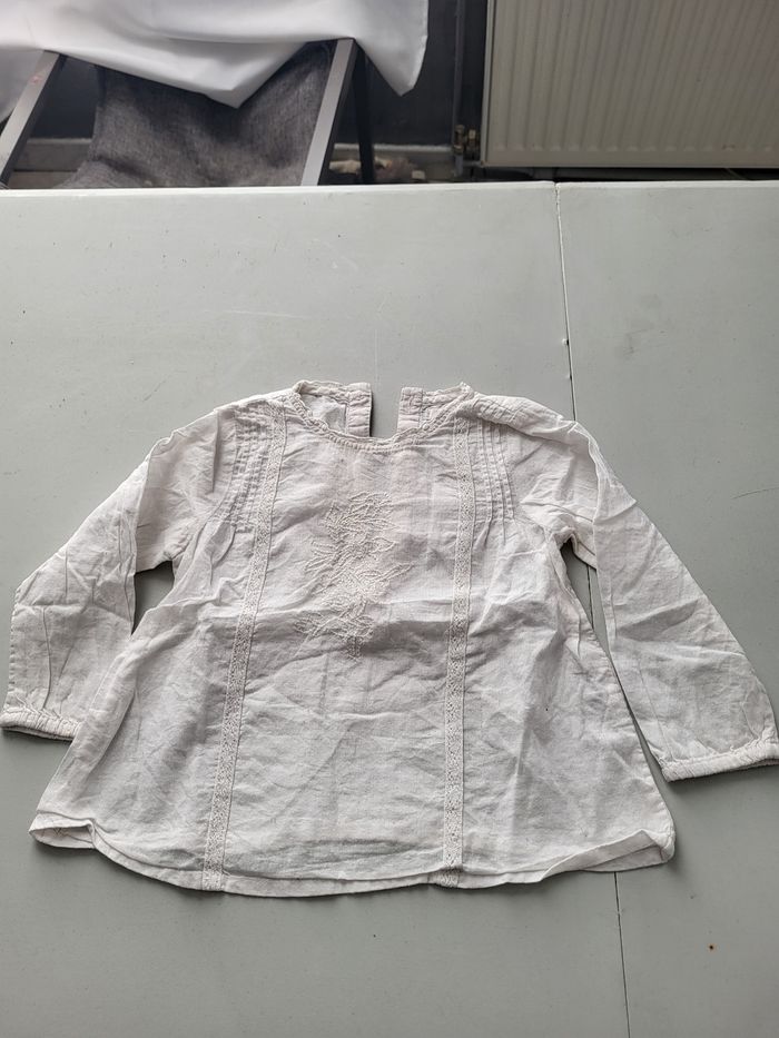 Blouse blanche bout chou 12 mois