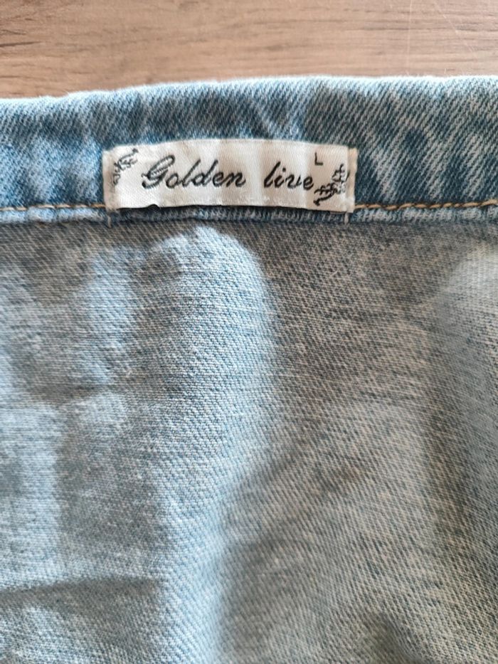 Veste en jean Golden Live bleue - Taille L - photo numéro 4