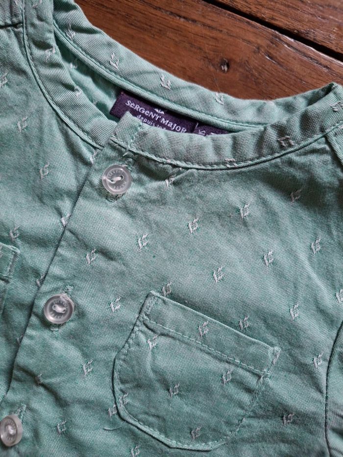 Chemise verte sergent major 6 mois neuve - photo numéro 2