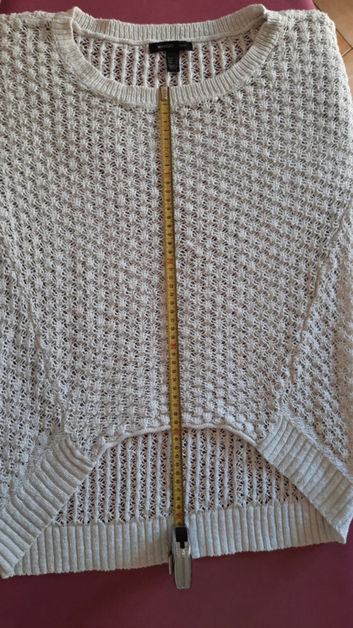 Pull-over ajouré blanc taille S - photo numéro 8