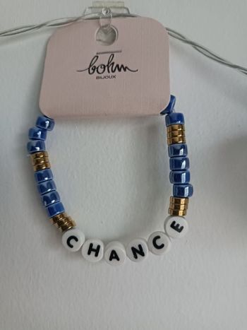 Bracelet bleu électrique "chance" Réglable Bohm Neuf avec étiquette