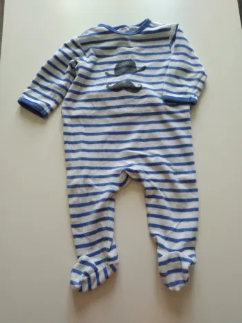 pyjama rayé blanc et bleu kiabi garcon 12 mois