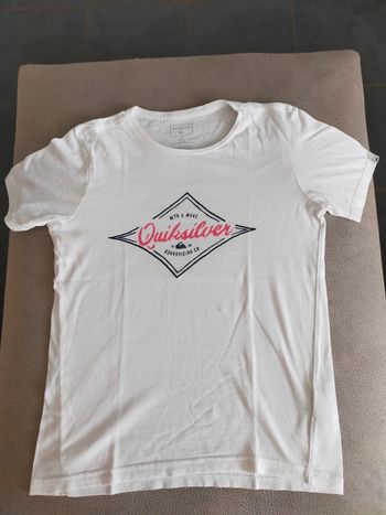 Tee-shirt manches courtes blanc Quiksilver garçon 10ans