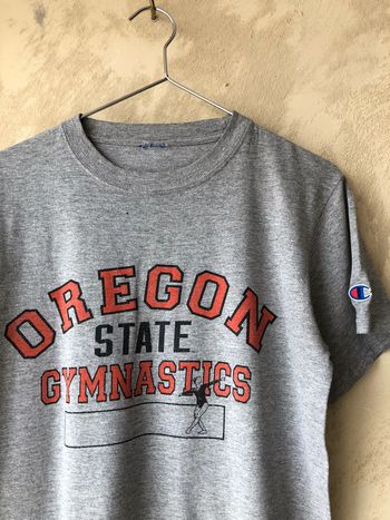 T-shirt USA collège gris vintage Champion S