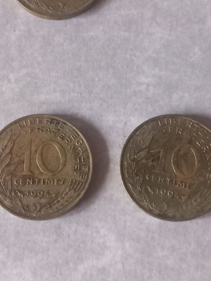 Pièces de centimes de franc Année 90 - photo numéro 4