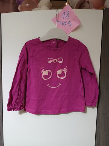 T-shirt violet visage 18 mois