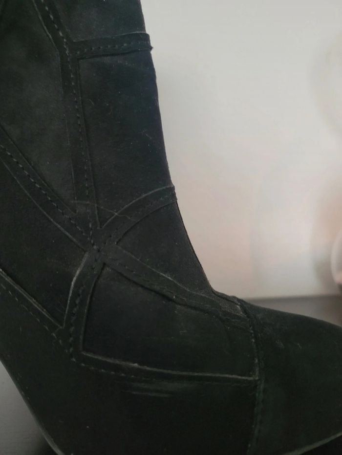Boots kookaï noires effet daim talon - photo numéro 8
