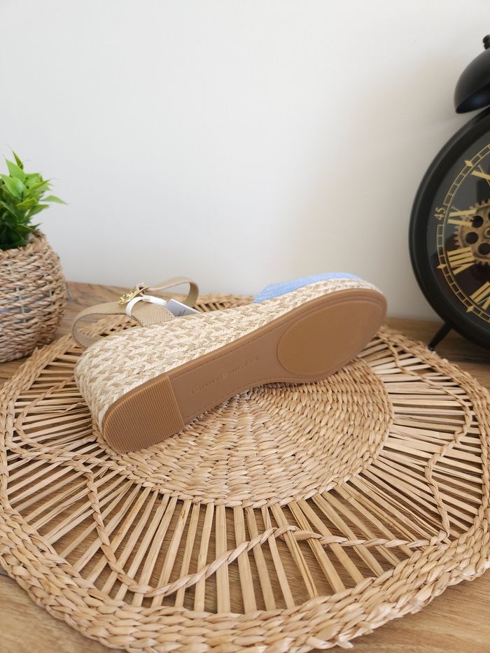 Espadrilles compensées à bride cheville en chambray Tommy Hilfiger Pointure 39 - photo numéro 6