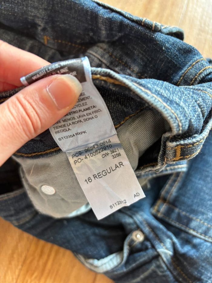 Jean Levi's femme Signature Gold bleu foncée brut M/38 W28 droite straight mi taille US rare - photo numéro 9