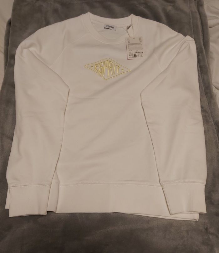 Sweat blanc et jaune Esprit Neuf Taille M - photo numéro 7