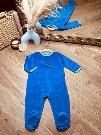 Taille 12 mois pyjama velours garçon Petit Bateau bleu * 3 enfants * 💙
