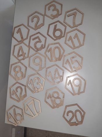 Numéro de table en bois mariage 