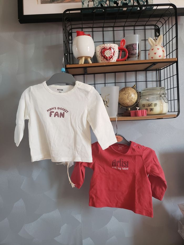 Lot de 2 teeshirt 🎀 Kiabi 3 mois 3€ - photo numéro 2