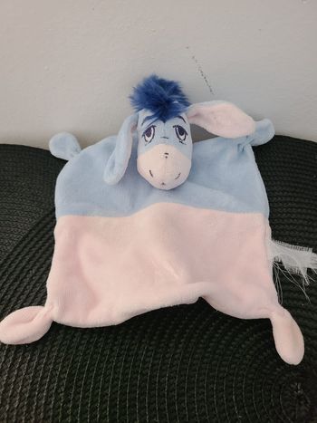 Doudou plat Bourriquet DISNEY NICOTOY rectangle bleu rose