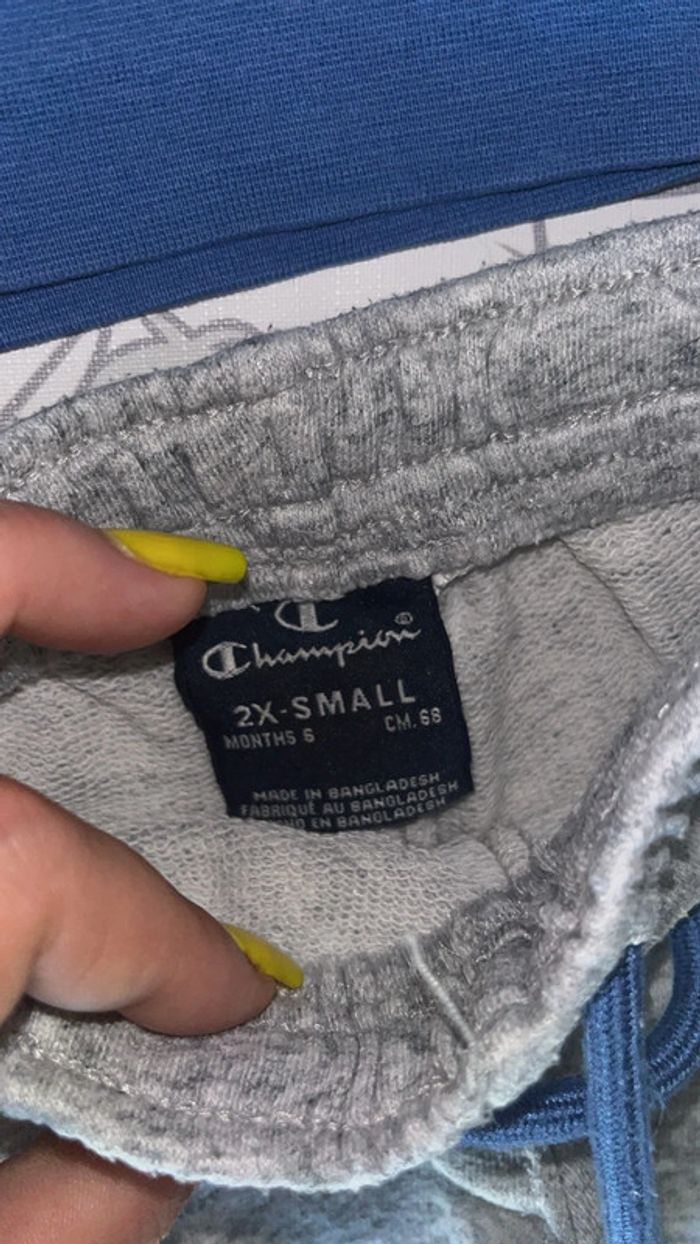 Ensemble jogging et pull gris et bleu 6 mois Champion - photo numéro 4