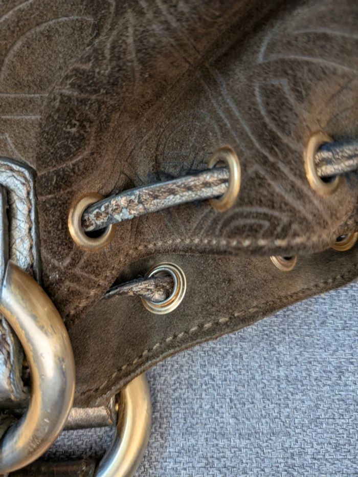 Sac a main/besace en cuir vieilli véritable Francesco biasia - photo numéro 6